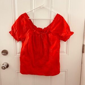 J. Crew Scarlet Blouse with Tie Detail